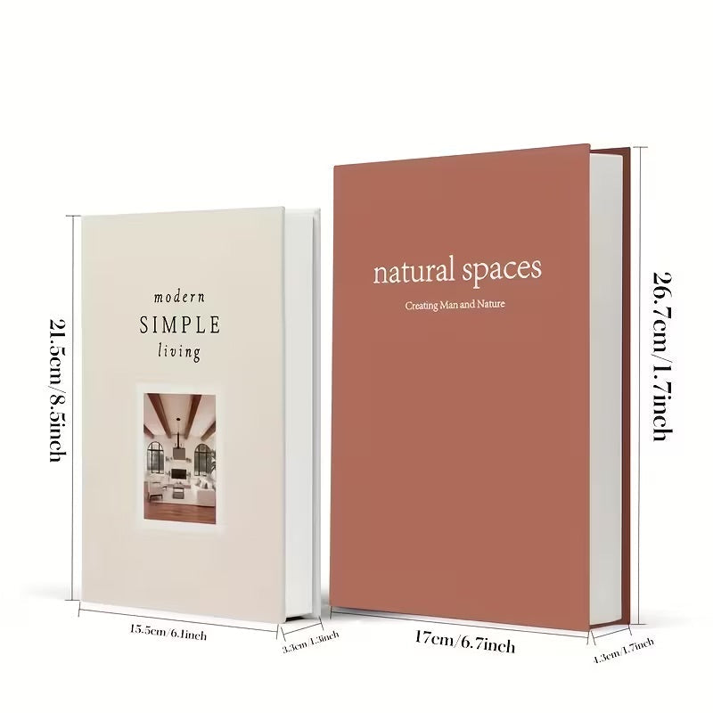 Lureto 2 Pcs Decorative Books